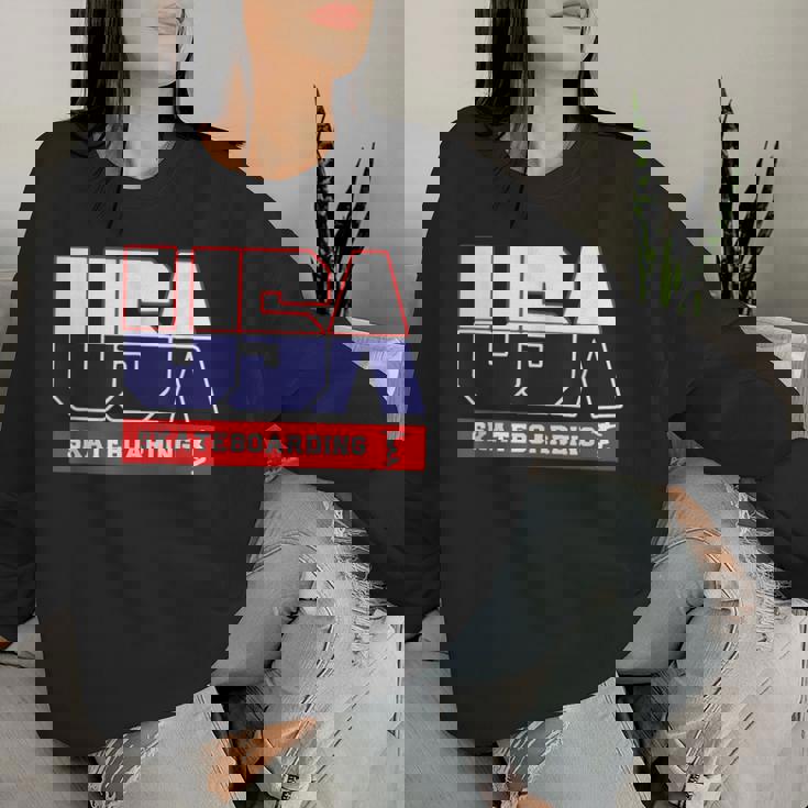 Usa Team Skateboarding & American Sports Women Sweatshirt Gifts for Her