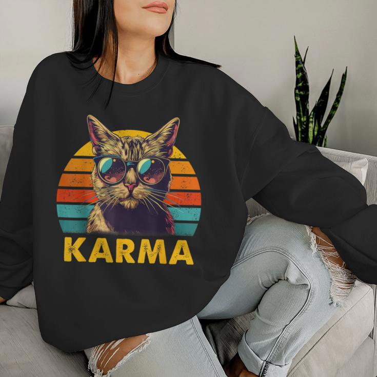 Vintage Cat Music For Nage Girls Children Karma Sweatshirt Frauen Geschenke für Sie