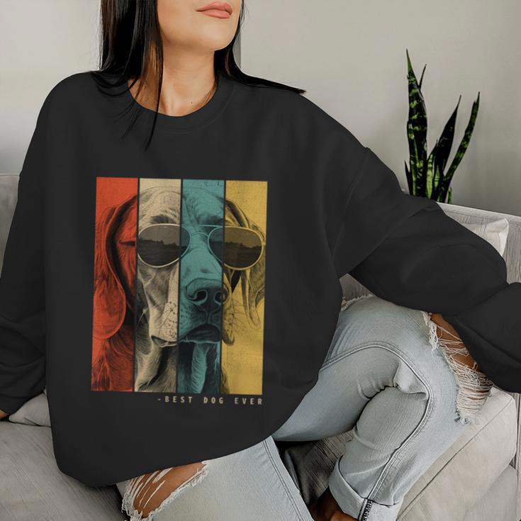 Vintage Weimaraner Dog Mum Dad Children Women Sweatshirt Frauen Geschenke für Sie