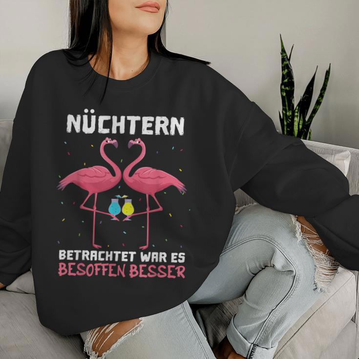 With Wine Sekt Mäds Nüchtern Sichtter War Es Besoffenbesser Sweatshirt Frauen Geschenke für Sie