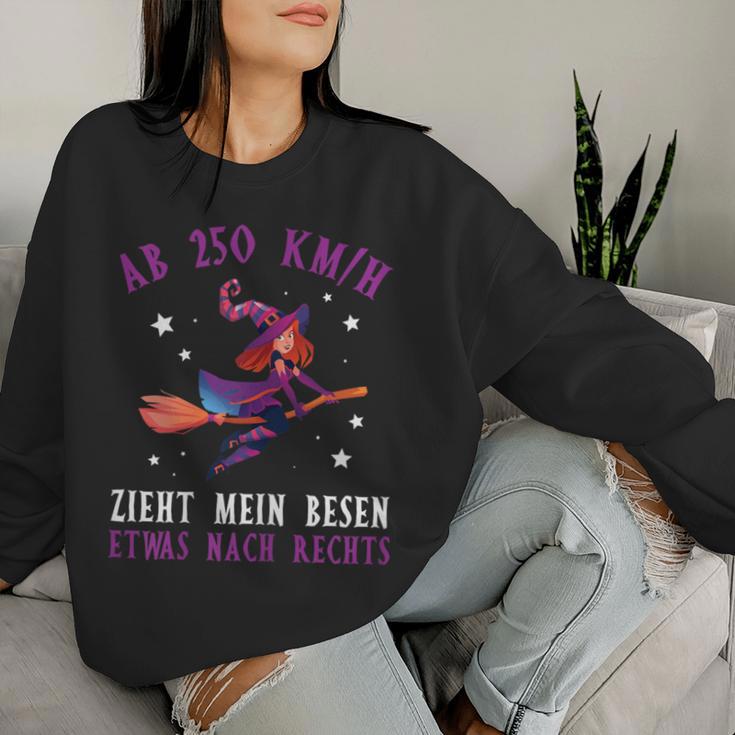 Women's From 250 KmH Zzug Mein Besen Nach Rechts Witches Saying Sweatshirt Frauen Geschenke für Sie