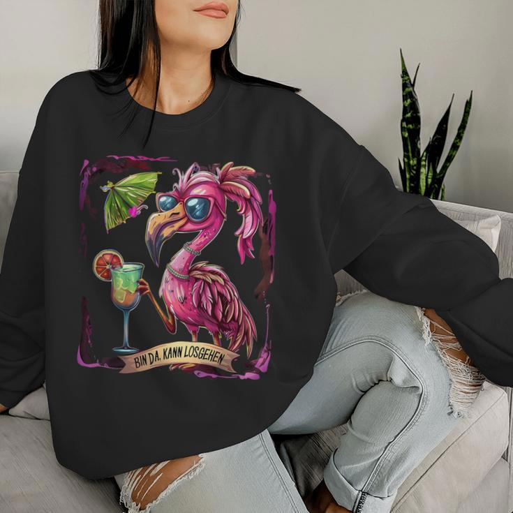 Women's Flamingo Bin Da Kann Losgehen Costume Sweatshirt Frauen Geschenke für Sie