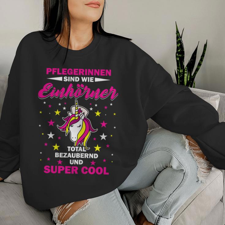 Women's Nursing Unicorn Care Altenpfleger Slogan Sweatshirt Frauen Geschenke für Sie