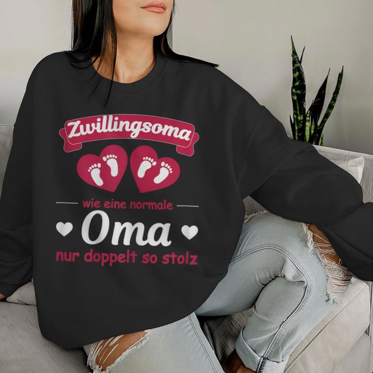 Women's Grandmaon Zwillingen Pregnancy Grandchildren Twin Soma Sweatshirt Frauen Geschenke für Sie