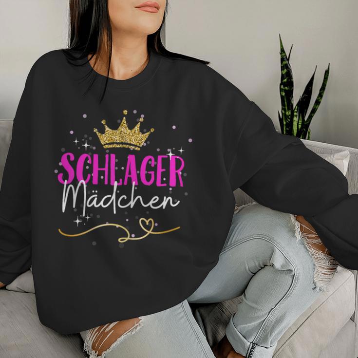 Women's Schlager Girls Schlager Queen 2024 Hit Party Outfit Sweatshirt Frauen Geschenke für Sie