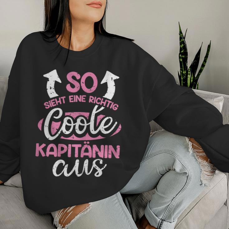 Women's So Ssieht Eine Richtig Coole Captain Aus Slogan Sweatshirt Frauen Geschenke für Sie