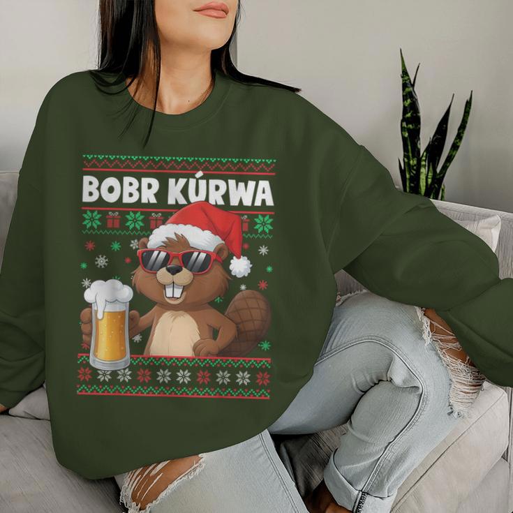 Bob Kurwa X Xmas Beer Flannelette Christmas Beer Sweatshirt Frauen Geschenke für Sie