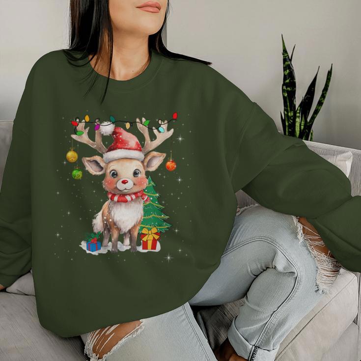 Christmas Children Reindeer Red Nose Sweatshirt Frauen Geschenke für Sie