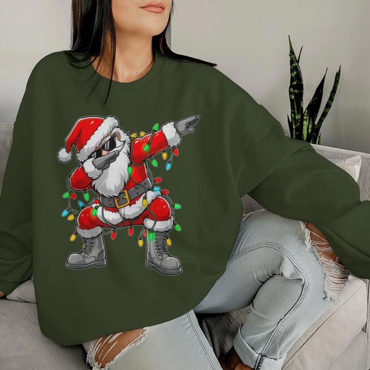 Christmas Dabbing Santa Xmas Lights Girls Boys Christmas Dab Women Sweatshirt Gifts for Her