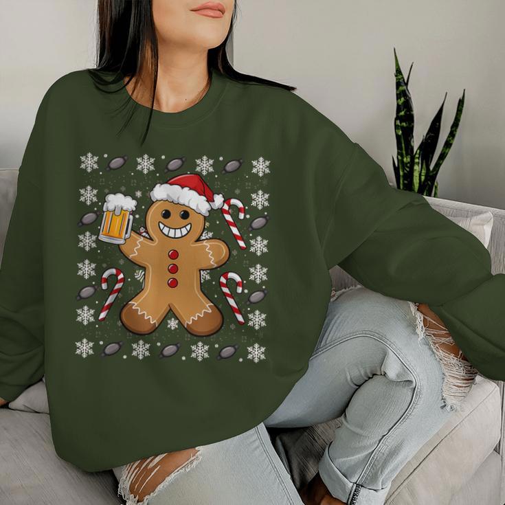 Christmas Christmas Santa Biscuit Beer Sweatshirt Frauen Geschenke für Sie