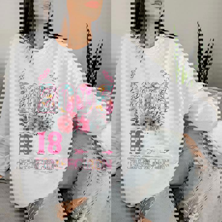 18 Year Old Made In 2006 Floral Flower 18Th Birthday Womens Women Sweatshirt Gifts for Her