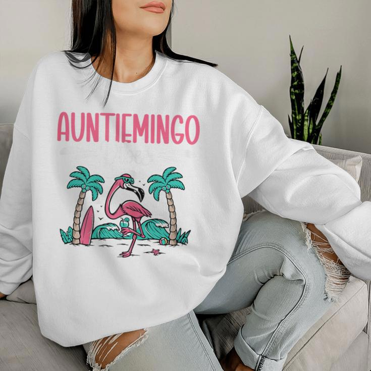 Auntiemingo Summer Vibes Auntie Flamingo Aunt Women Sweatshirt Gifts for Her