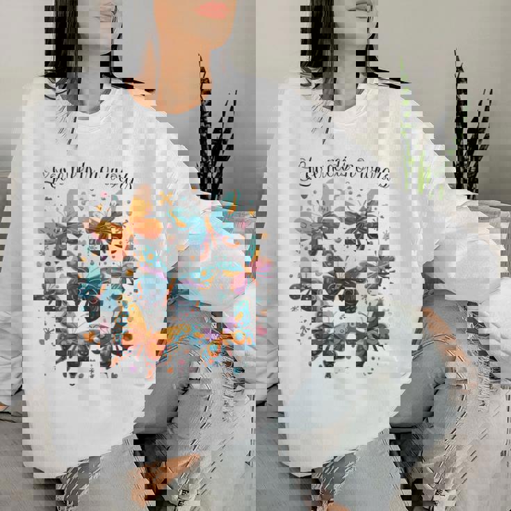 Autism Awareness Love Needs No Words Farfalla Bambini Papà Mamma Women Sweatshirt Regalos para ella