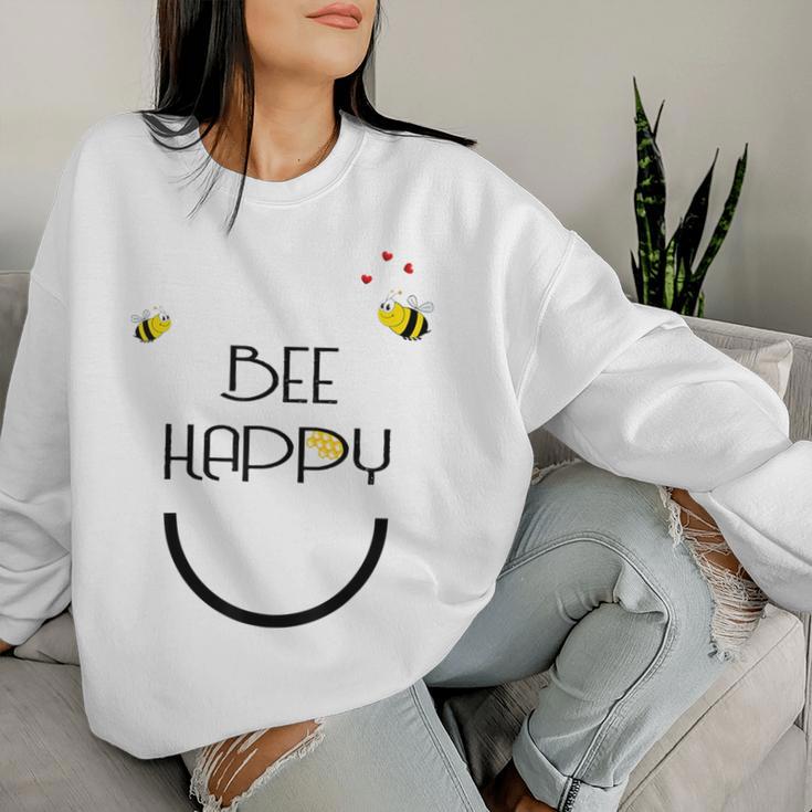 Bee Happy Bienen Schwarz Blue Sweatshirt Frauen Geschenke für Sie