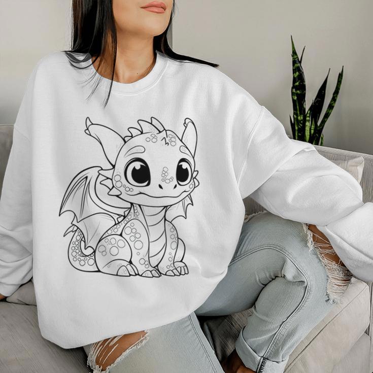 Children's Dragon Mandala To Paint & Colour Sweatshirt Frauen Geschenke für Sie