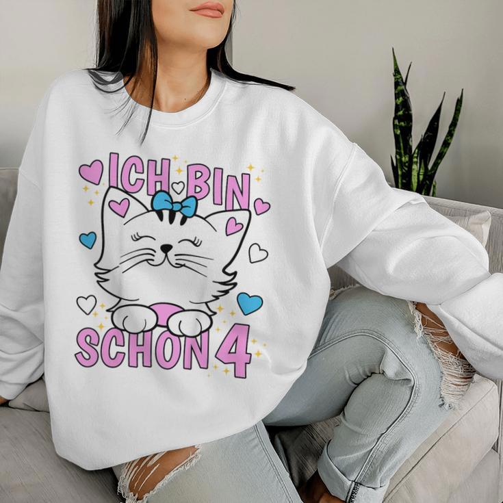 Children's Ich Bin Schon 4 Jahre Alt Ich Bin Schon 4 Years Old Girls Sweatshirt Frauen Geschenke für Sie