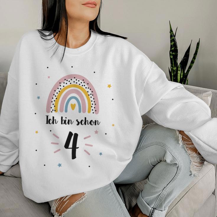 Children's Ich Binier 4 Jahre Girl Birthday Rainbow Sweatshirt Frauen Geschenke für Sie