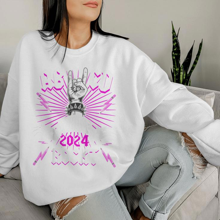 Children's Schulkind 2024 Abc School Rockt Rocker School Girls' 80 Sweatshirt Frauen Geschenke für Sie