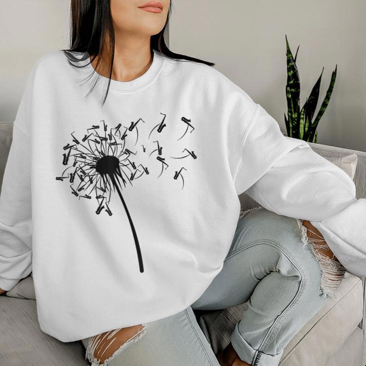 Dandelion Saxophone For Saxophonist Saxophone Sweatshirt Frauen Geschenke für Sie