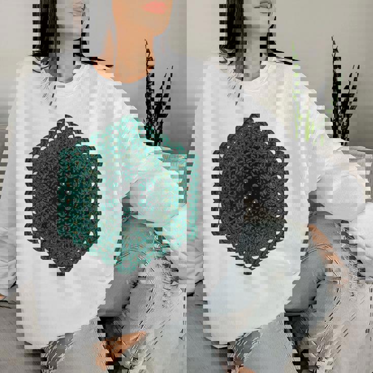 Darkpsy Goa Party Trippy Pattern Psichedelico Mandala Trance Women Sweatshirt Regalos para ella