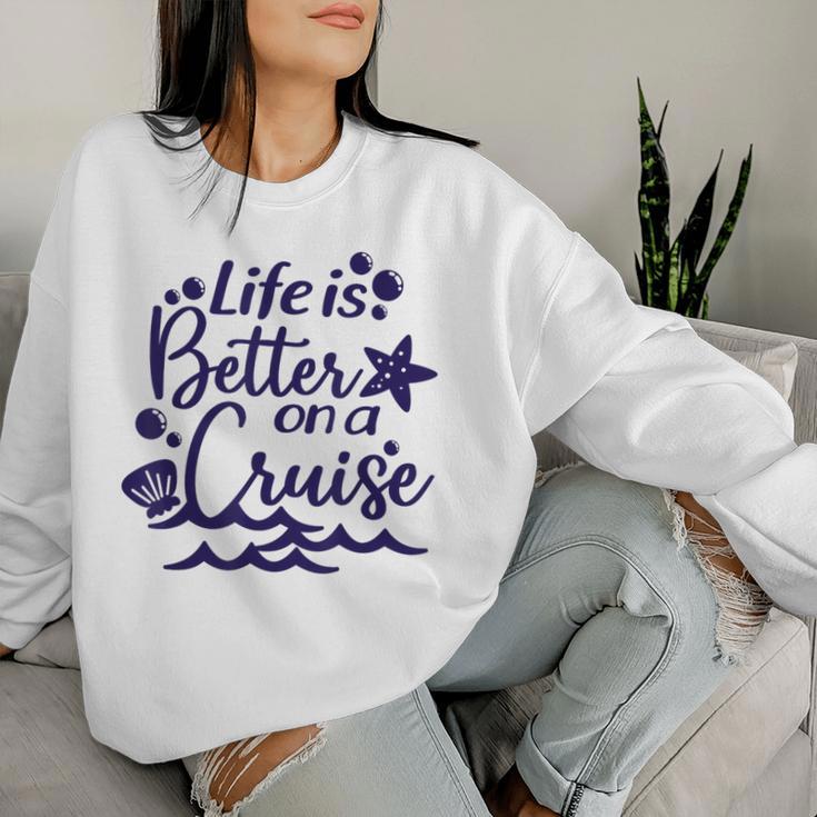 Das Leben Ist Besser Auf Einer Kreuzfahrt For And Children Family Cruise Sweatshirt Frauen Geschenke für Sie