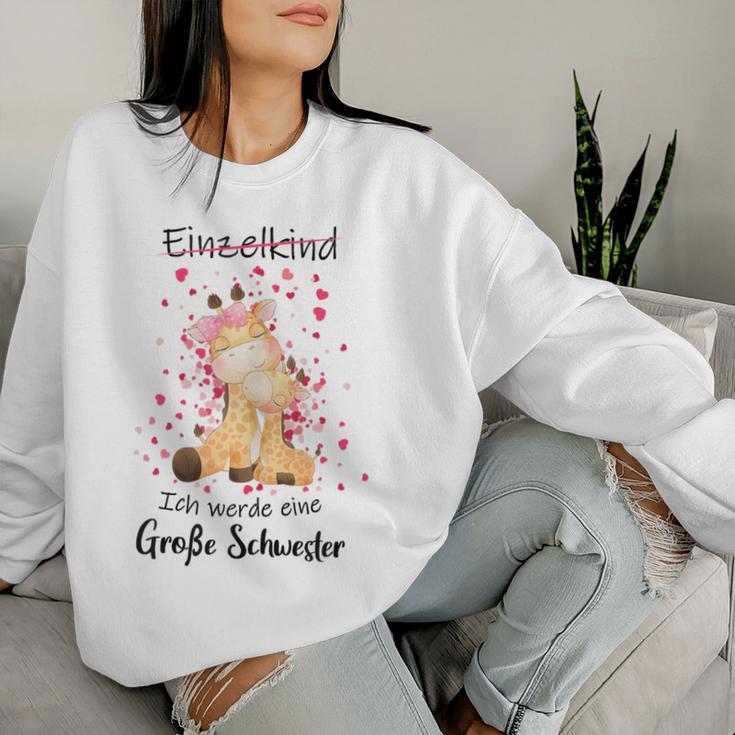 Einzelkind Ich Werde Große Schwester 2025 German Sweatshirt Frauen Geschenke für Sie