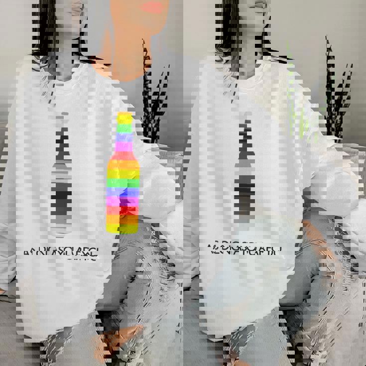 Fun Rainbow Beer Bottle Gay Lesbian Trans Pride Lgbt Women Sweatshirt Gifts for Her