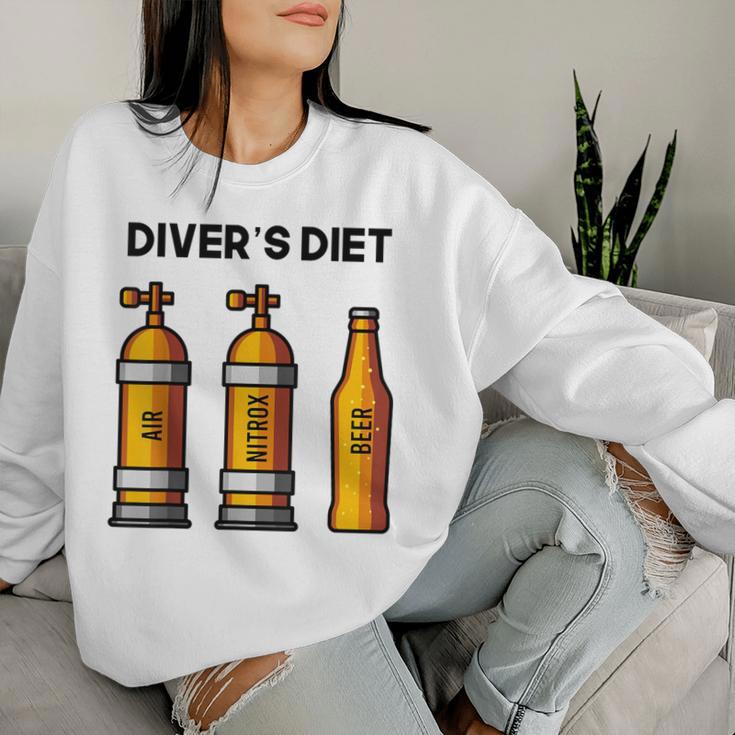 Diving For Diving Diet Beer Blue Sweatshirt Frauen Geschenke für Sie