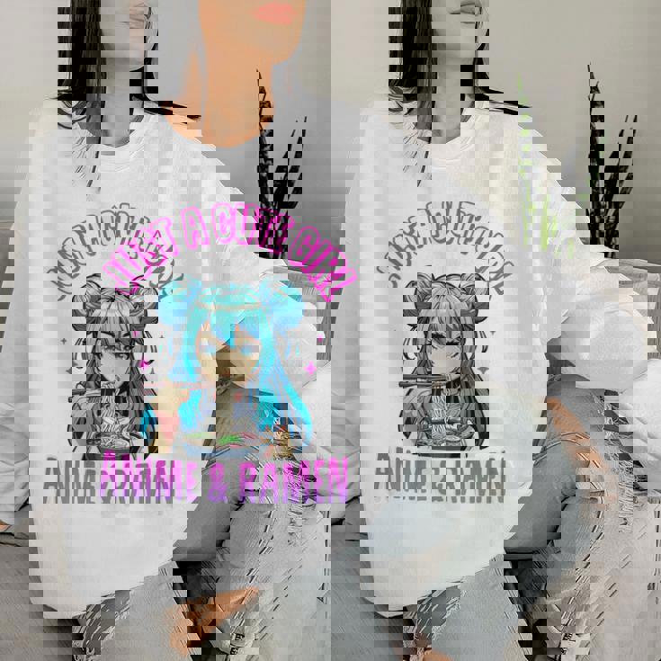 Just A Cute Girl Who Loves Anime And Ramen For Girls Women Sweatshirt Gifts for Her