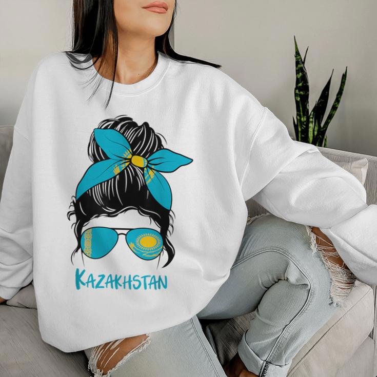 Kazakhstan Girl Kazakhstan Girl Kazakhstan Woman Flag Sweatshirt Frauen Geschenke für Sie