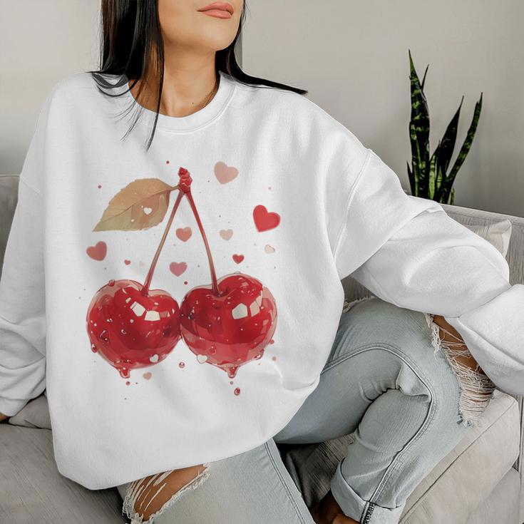 Kirschen Coquette Girl Aesthetic Sweatshirt Frauen Geschenke für Sie