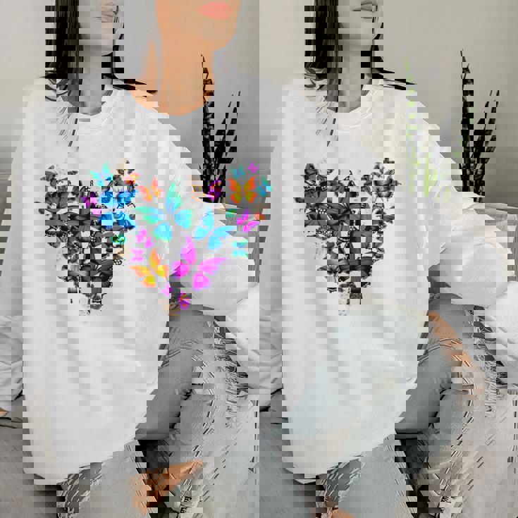 Margherita Cuore Della Farfalla Della Ragazza Della Donna Women Sweatshirt Regalos para ella