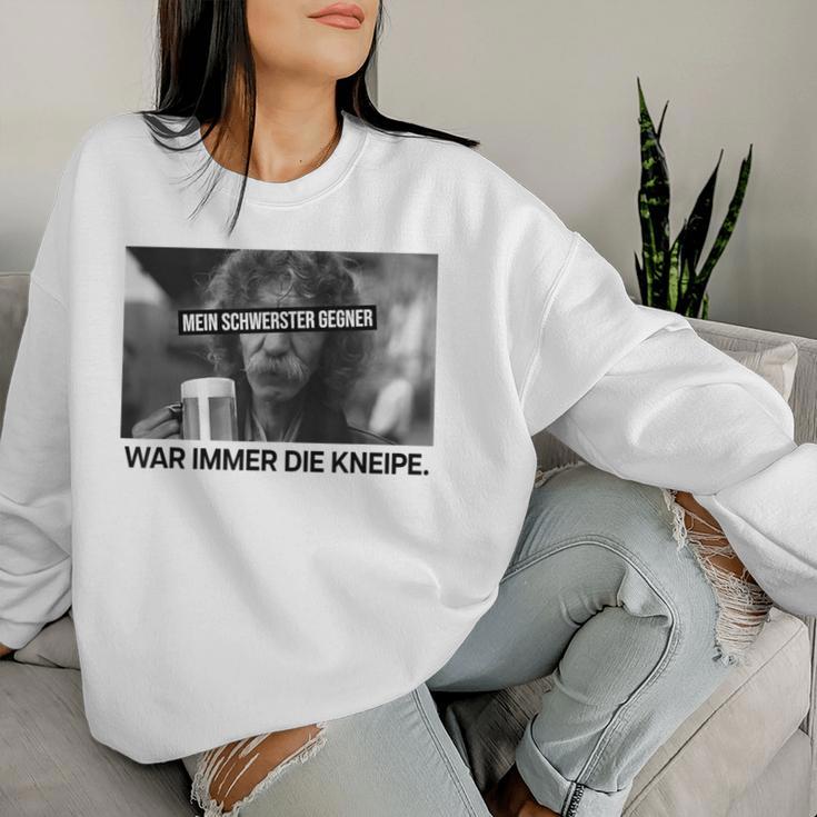 Mein Schwerster Gegner War Immer Die Kneipe Delicious Beer Sweatshirt Frauen Geschenke für Sie