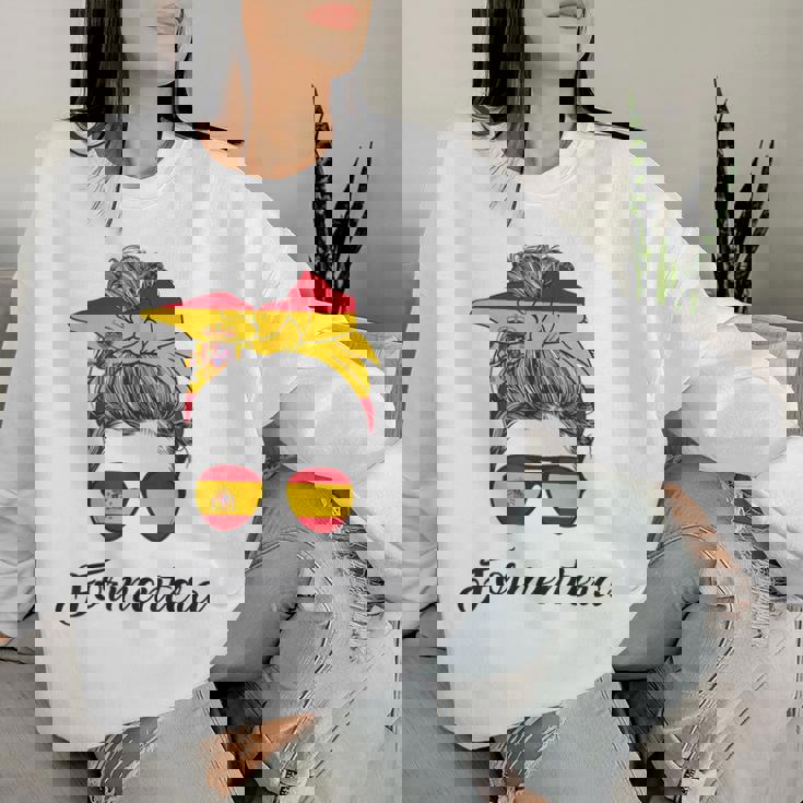 Messy Bun Lady Formentera Ibiza Spagna Women Sweatshirt Regalos para ella