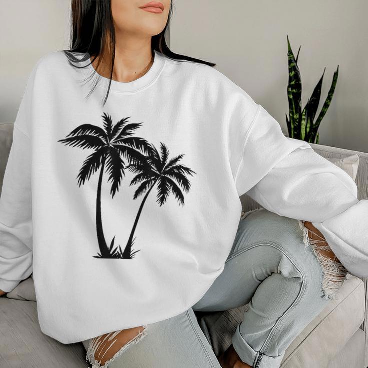 Palm Trees Summer Sun Beach Women's Sweatshirt Frauen Geschenke für Sie