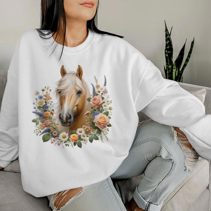 Palomino Horse Blue Sweatshirt Frauen Geschenke für Sie