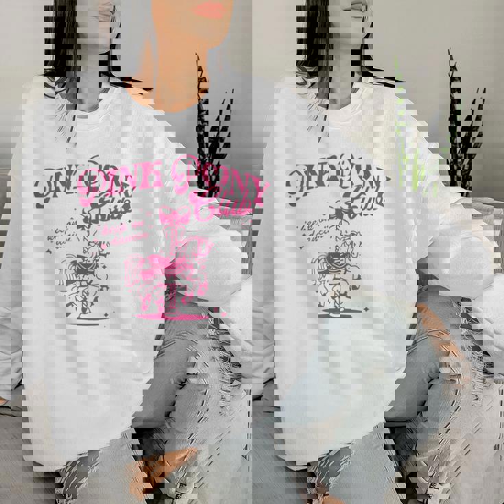 Pony And Heels Lover Pink Girls Clubs Disco Birthday Cowgirl Women Sweatshirt Gifts for Her
