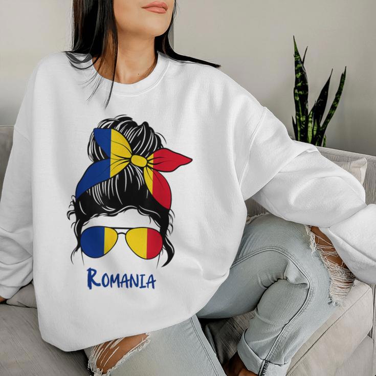 Romania Girls' Romania Woman Flag Sweatshirt Frauen Geschenke für Sie