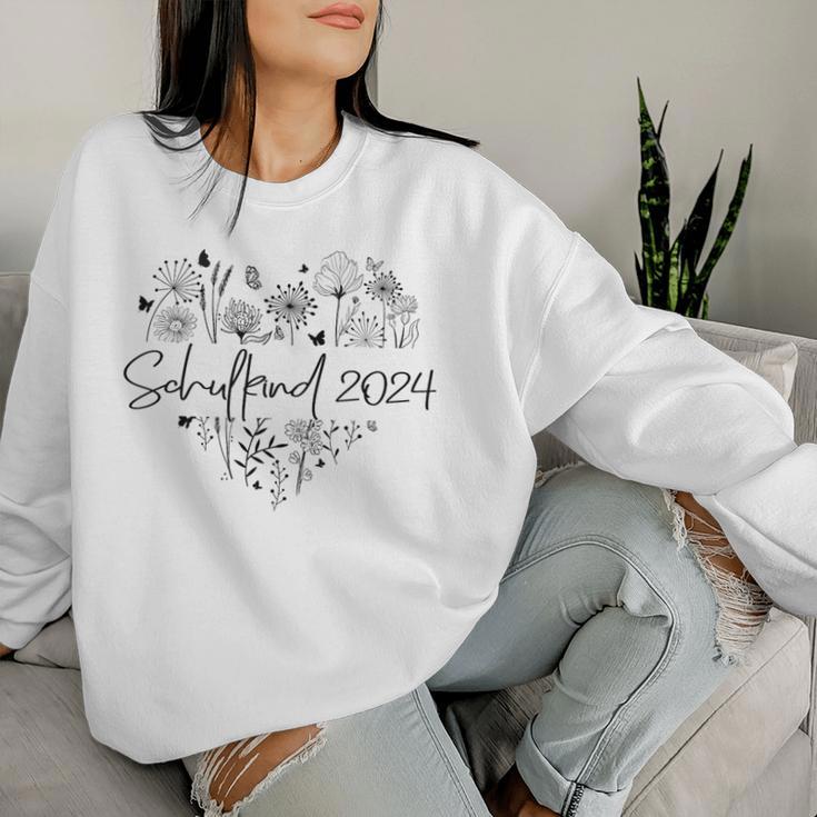 Schulkind 2024 Mädchen Kinder Blumen Einschulung Schulanfang Sweatshirt Frauen Geschenke für Sie