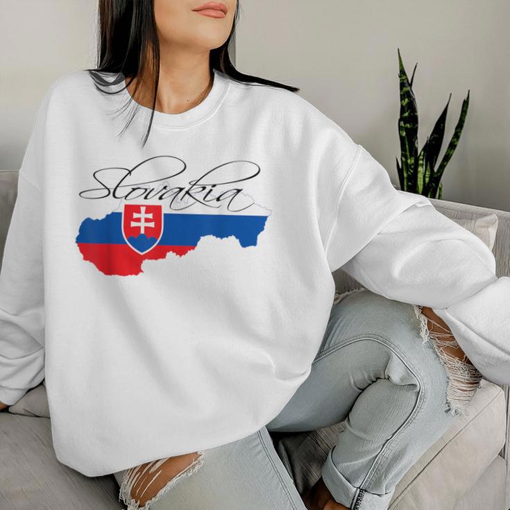 Slovakia Slovak Maps Slovakia Flag For Women Sweatshirt Frauen Geschenke für Sie