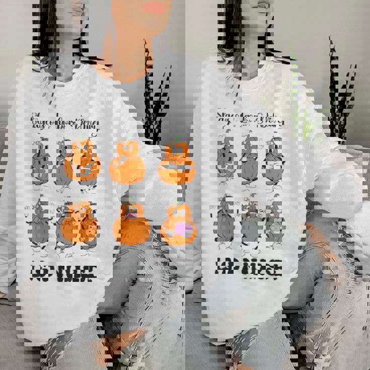 Stage Of Labor And Delivery Nurse Halloween Pumpkins Women Sweatshirt Gifts for Her