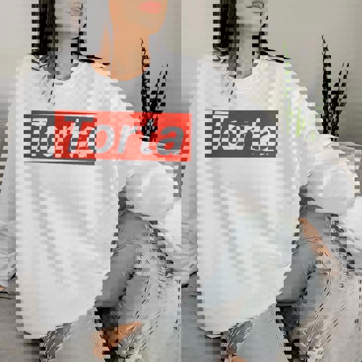 Torta Red Box Logo Hispanic Latin Food Women Women Sweatshirt Gifts for Her