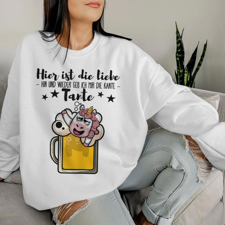 Women's Ich Geb Mir Die Kante Tante Saufen Sweatshirt Frauen Geschenke für Sie