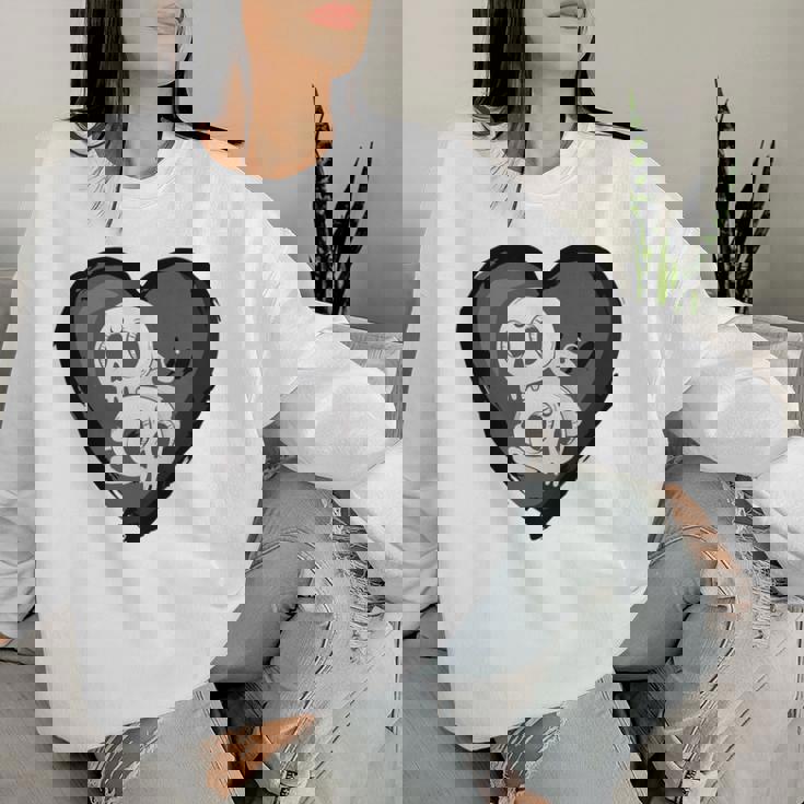 Youth Goth Kid Black Heart & Skulls Alternative Emo Boys Or Girls Women Sweatshirt Gifts for Her