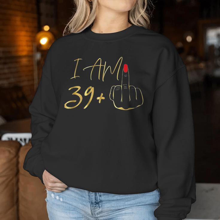 40Th Birthday For I Am 39 Plus 1 Middle Finger Sweatshirt Frauen Lustige Geschenke