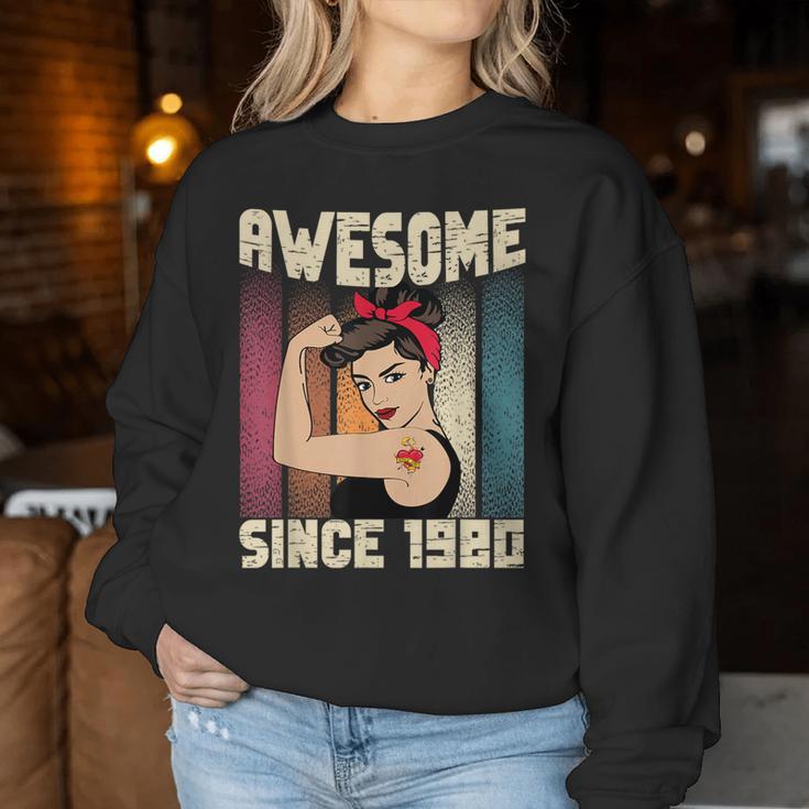 42 Jahre Alt Awesome Seit 1980 42Th Birthday Women's Sweatshirt Frauen Lustige Geschenke