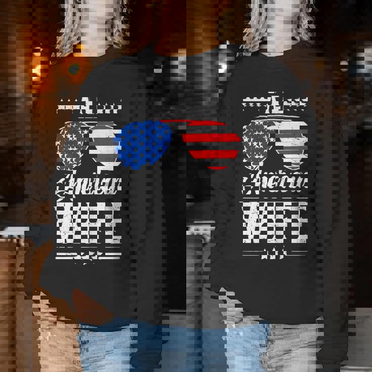 All American Wife 4Th Of July Patriotic Usa Matching Women Sweatshirt Unique Gifts