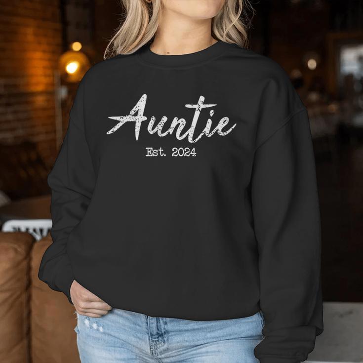 Auntie To Be 2024 Auntie Est 2024 New Aunt Sweatshirt Frauen Lustige Geschenke