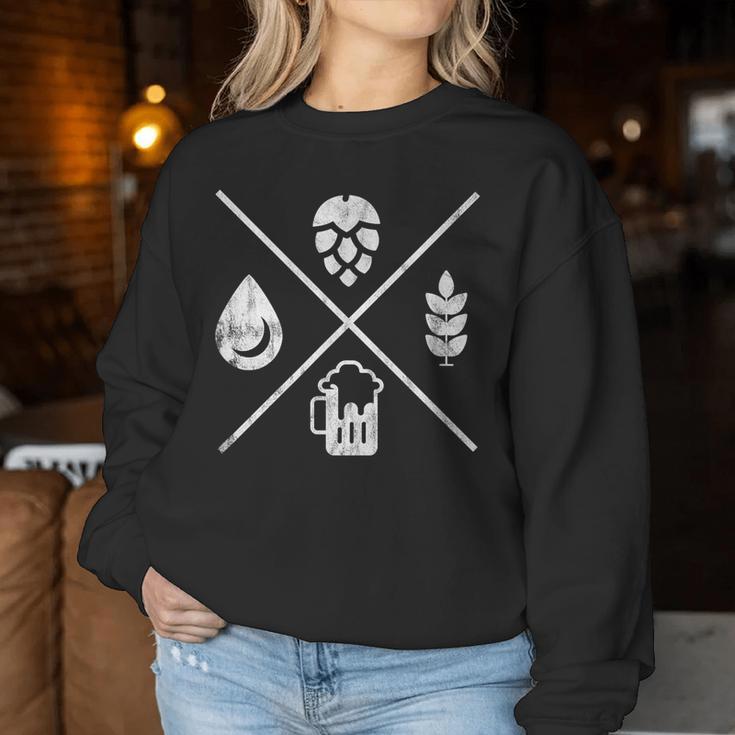 Beer Water Malt & Hops Sweatshirt Frauen Lustige Geschenke