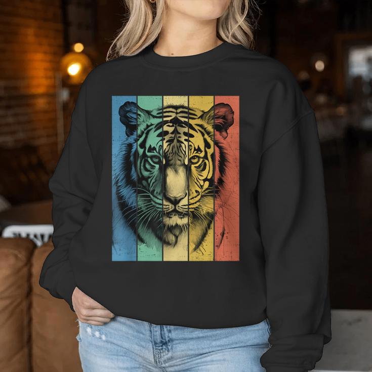 Bengal Tiger Portraitintage Style Dog Mum Dad Sweatshirt Frauen Lustige Geschenke